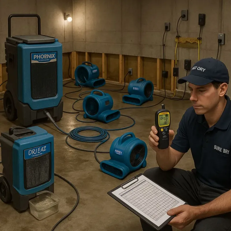 Structural Drying and Dehumidification process in Bartonville, IL